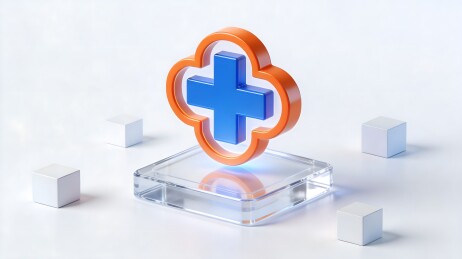 医疗十字标志3D渲染图