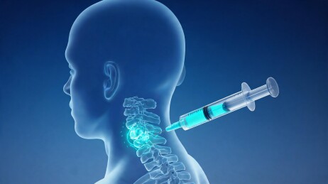 人体颈部注射医疗示意图