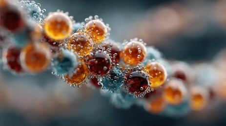 分子结构网状连接，科学微观概念