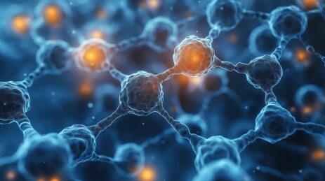 分子结构网状连接，科学微观概念