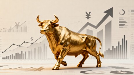 金色公牛象征股市上涨趋势