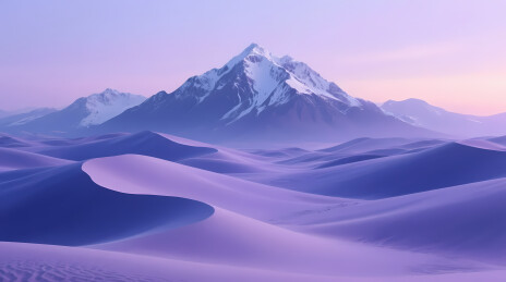紫调沙丘与雪山