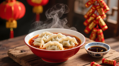 红汤饺子年夜饭