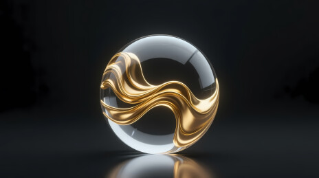 金色波浪玻璃球