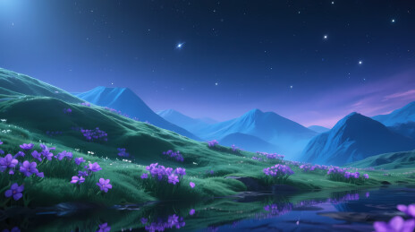 紫花山丘星空夜