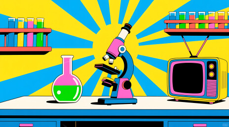 复古波普风科学实验器材