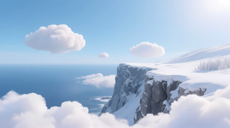 极地雪山悬崖