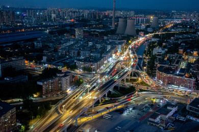 沈阳大东沈海立交桥夜景