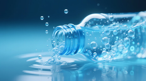 透明水瓶涌清流