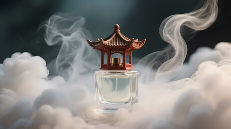 中式亭阁香水瓶
