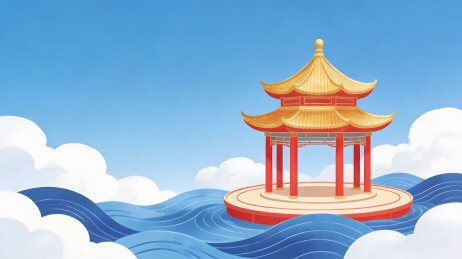 海上金顶亭阁云海景观