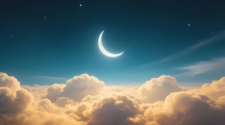 梦幻新月云海夜