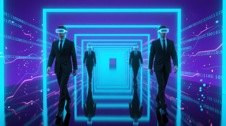 赛博朋克四人组穿行霓虹隧道