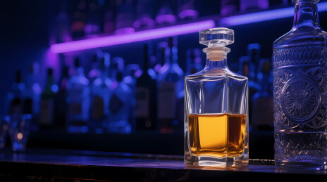 霓虹吧台琥珀酒