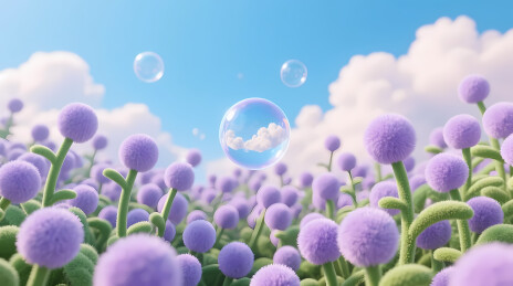 紫色绒球花梦幻照