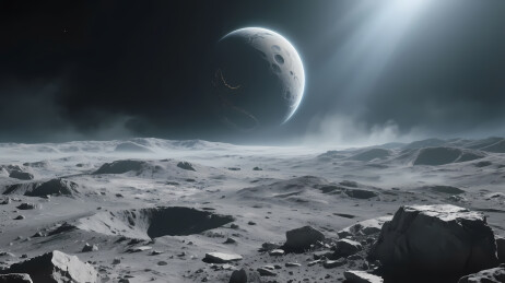 荒凉地表与悬浮星球