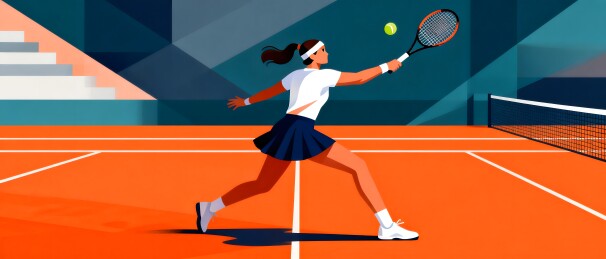 女子网球选手击球瞬间
