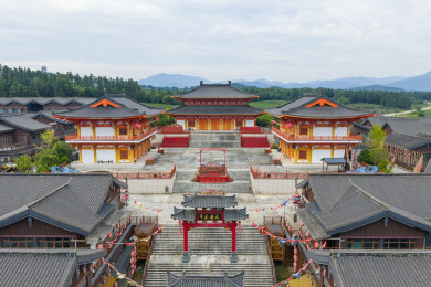 高岭文化村唐风建筑群 航拍全景风貌