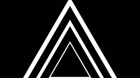 abstract geometric blue gradient triangle tunnel hypnotic spiral