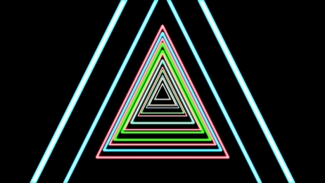 abstract geometric blue gradient triangle tunnel hypnotic spiral