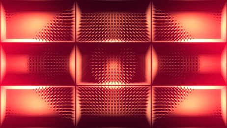 3dwallstructurewherebackwallispenetratedwithanimatedhorizontal