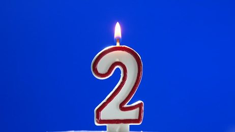 number 7 - seven birthday candle burning - blow out at the end